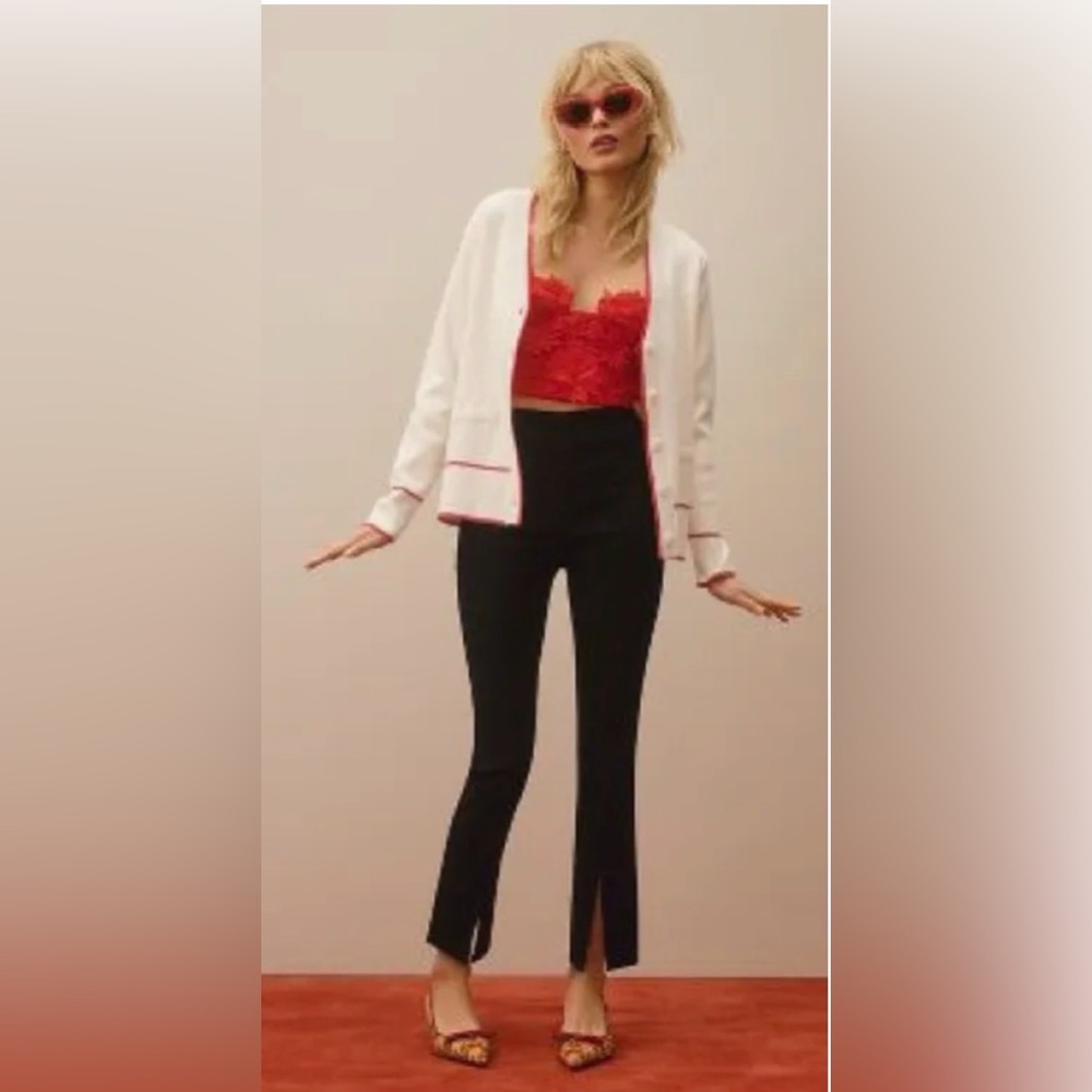 Maeve Timeless‎ Black Split-Front Pull-On Straight-Leg Pants XS Petite